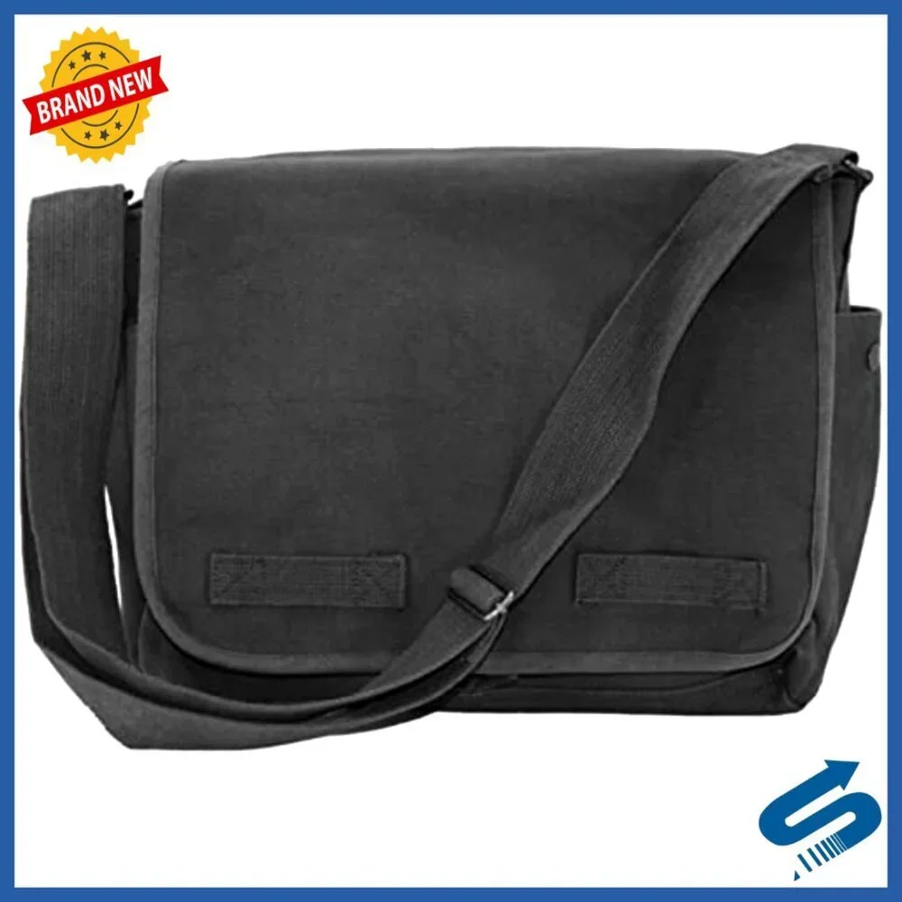 Heavyweight Cotton Canvas Military Messenger Bag Classic Unisex Adjustable Strap